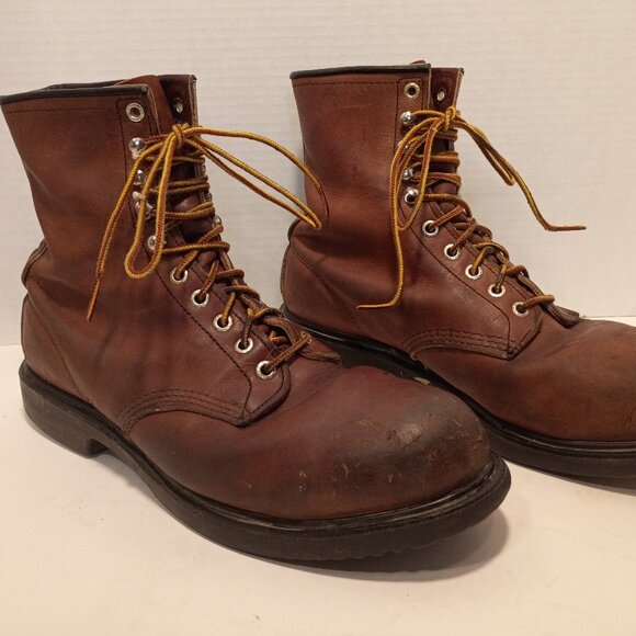RED WING Vintage Men 10.5D Lace-up Logger 2233 Safety Toe Brown Leather - Picture 2 of 12